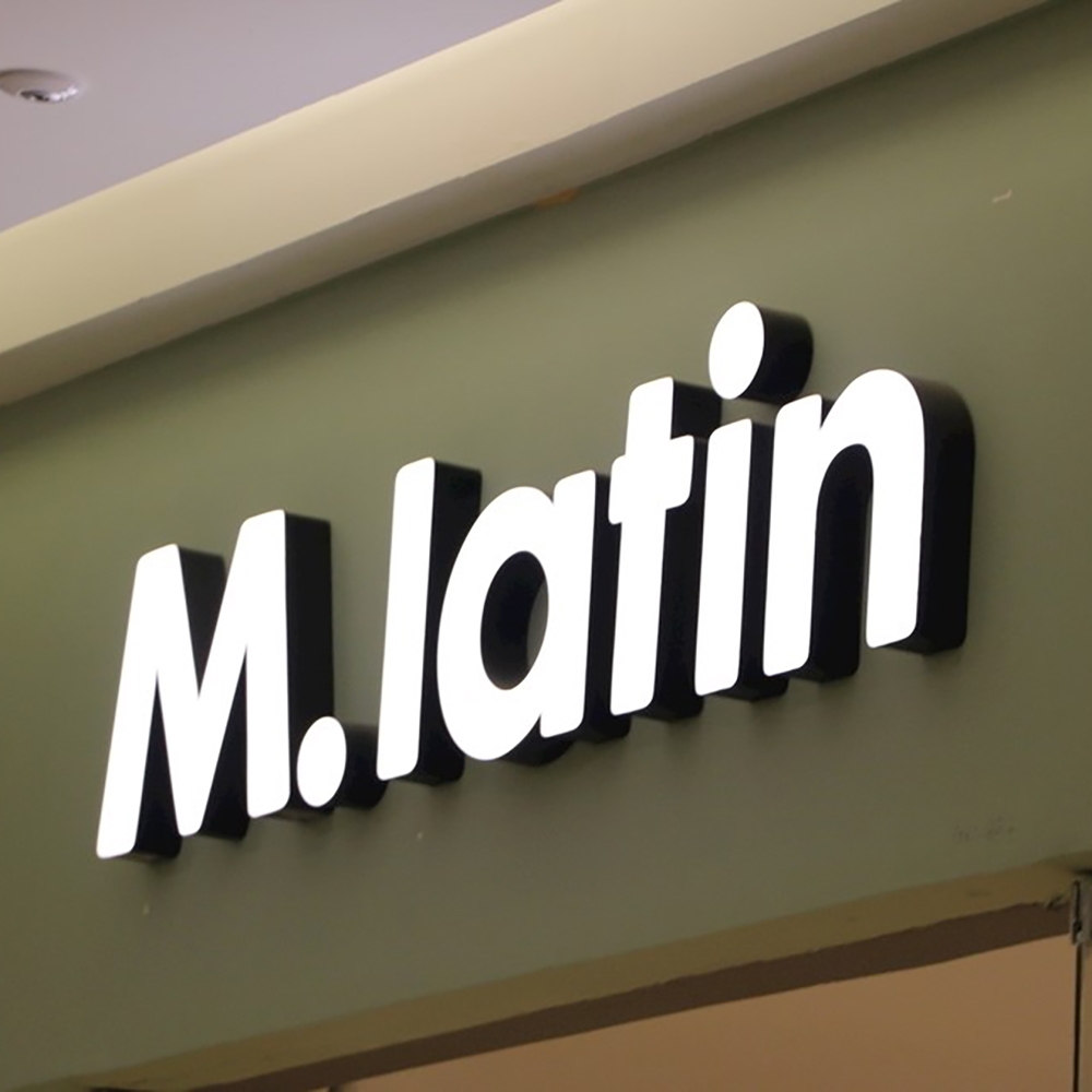 Cartas LED sin borde iluminadas de la cara