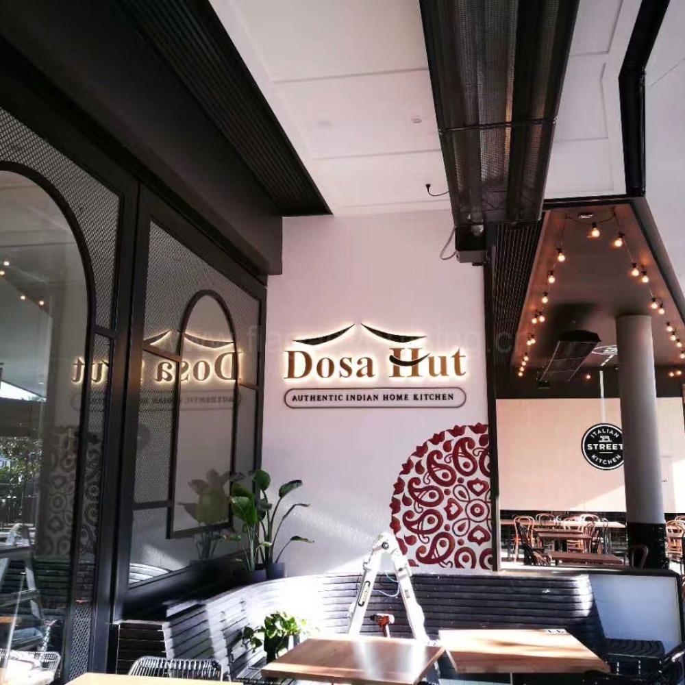 Roestvrij staal gefabriceerd terug verlichte verlichte 3D-letters