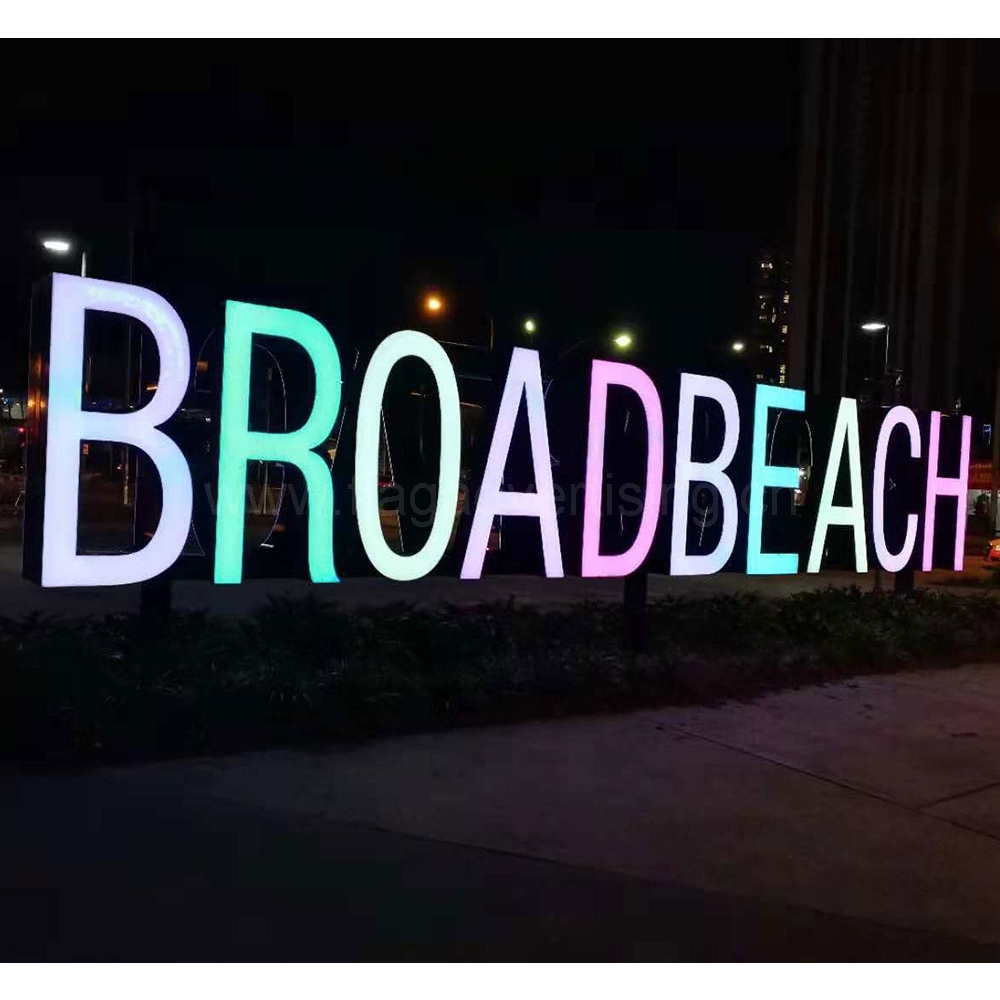 Lettere di canale a LED in acciaio inossidabile illuminato anteriore