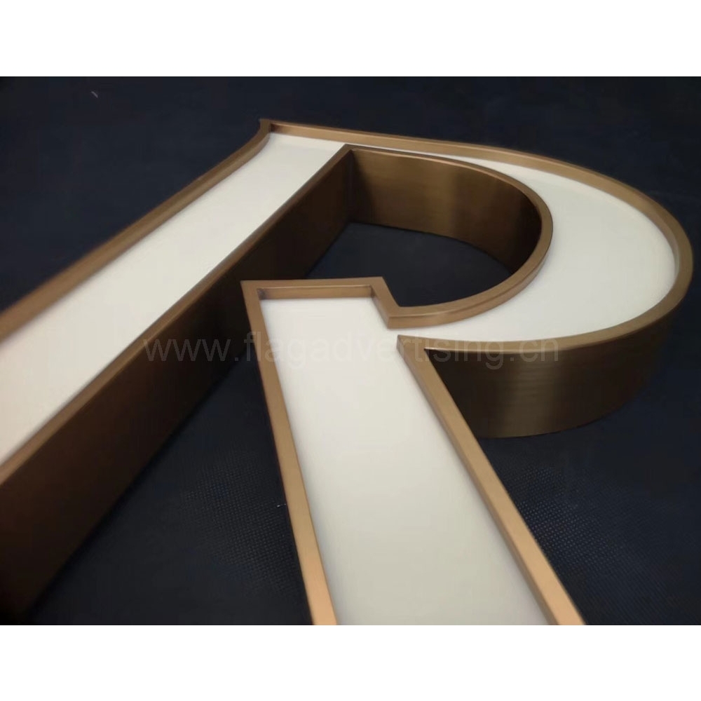 Lettere di canale a LED in acciaio inossidabile illuminato anteriore