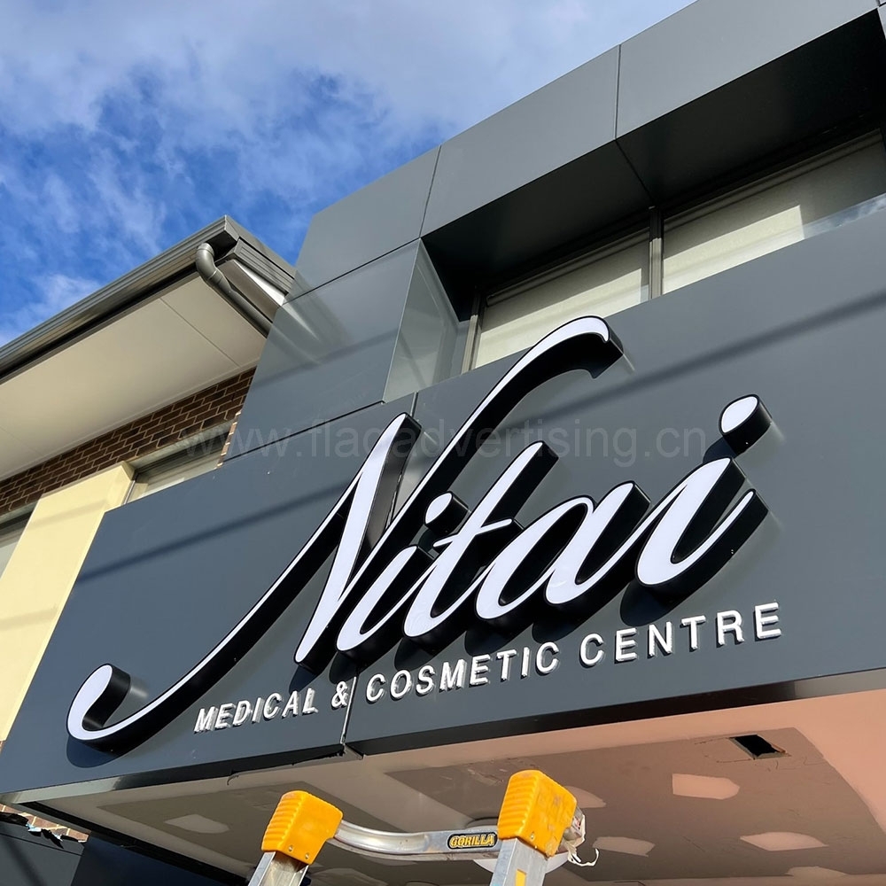 Lettere di canale a LED in acciaio inossidabile illuminato anteriore