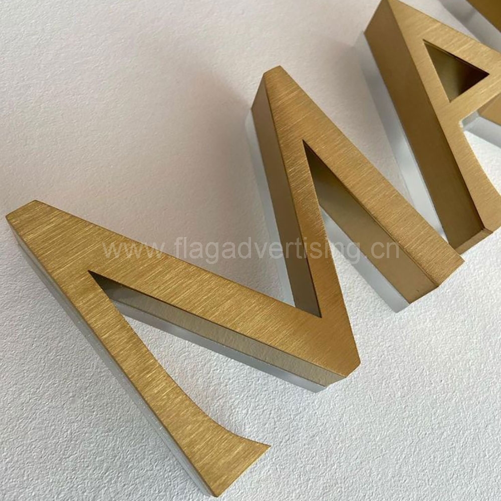 Roestvrij staal niet-verlichte lasersnijte letters