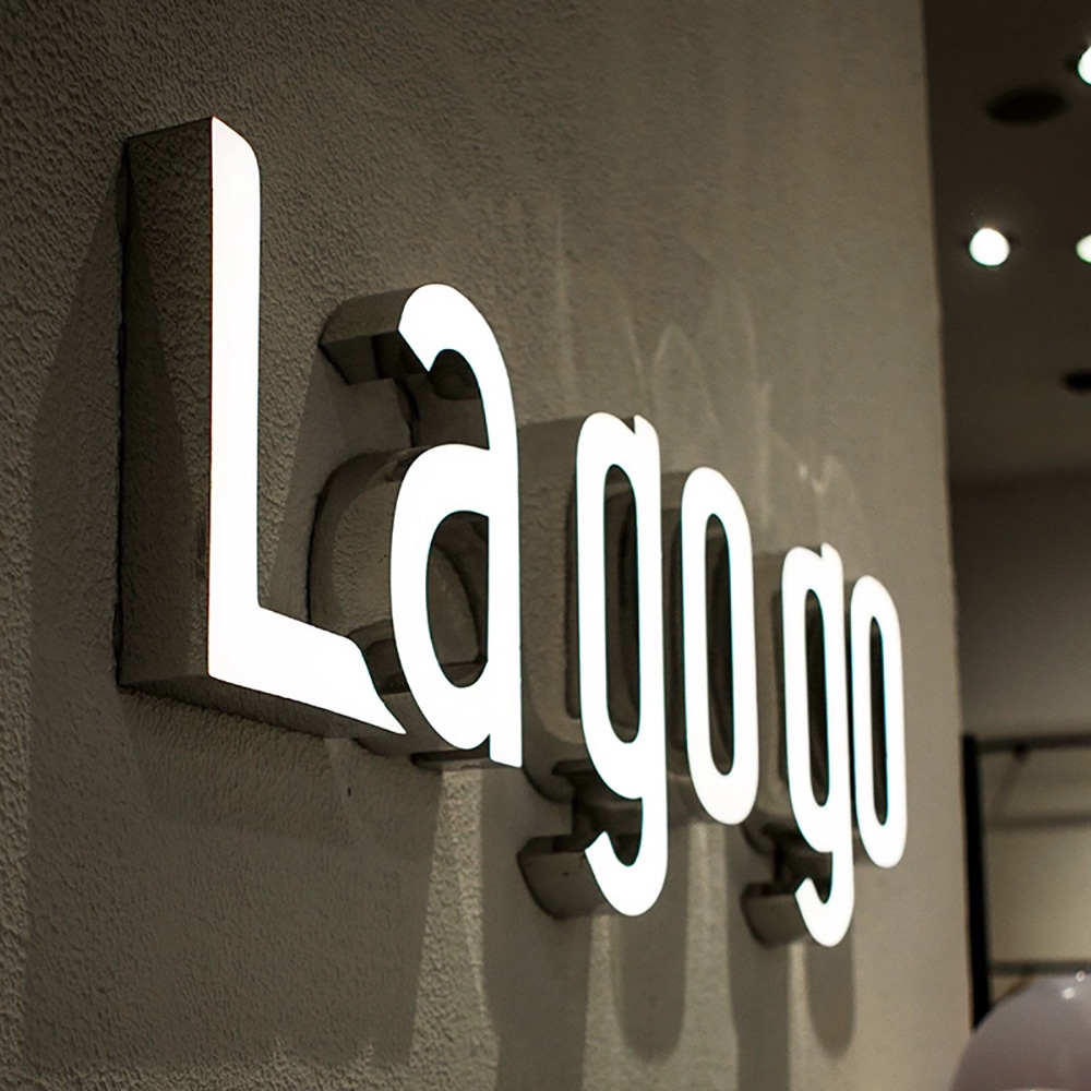 Cartas LED sin borde iluminadas de la cara