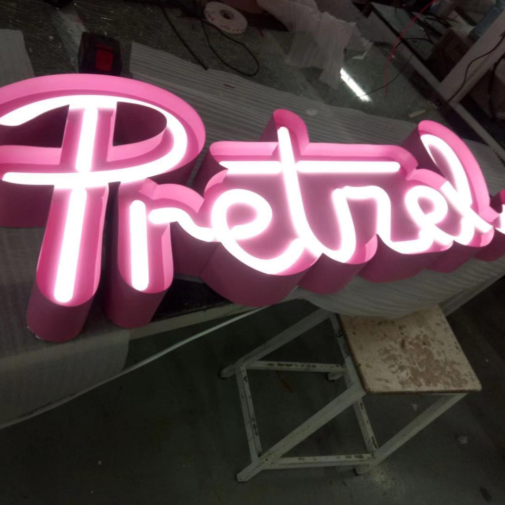 Sign neon a LED curvo inciso acrilico