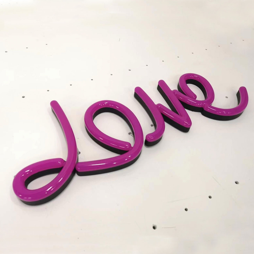 Sign neon a LED curvo inciso acrilico