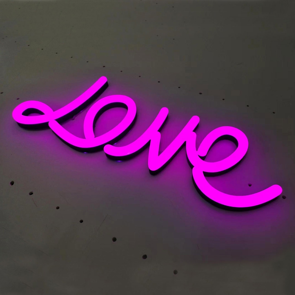 Sign neon a LED curvo inciso acrilico