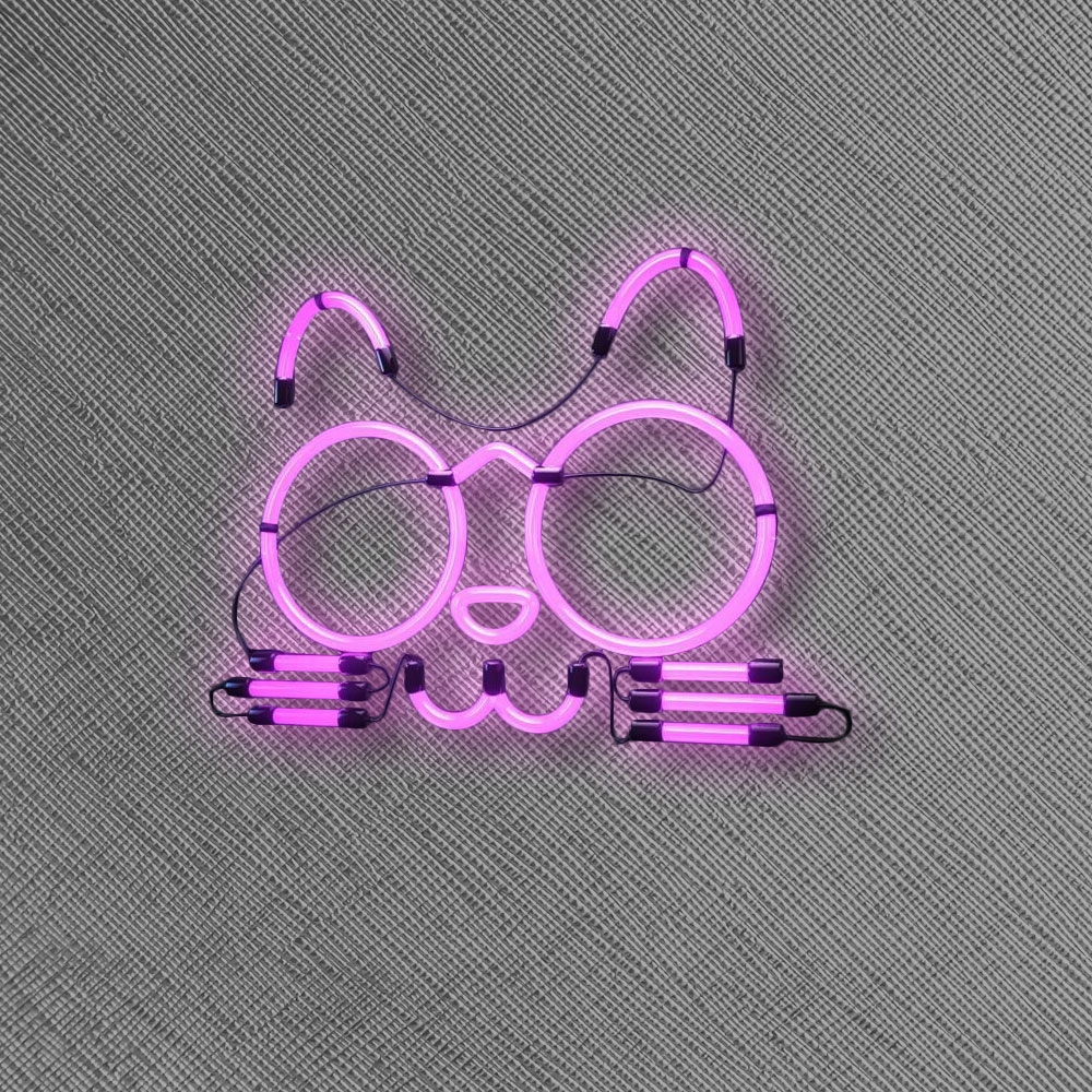 Signes de néon en verre vintage