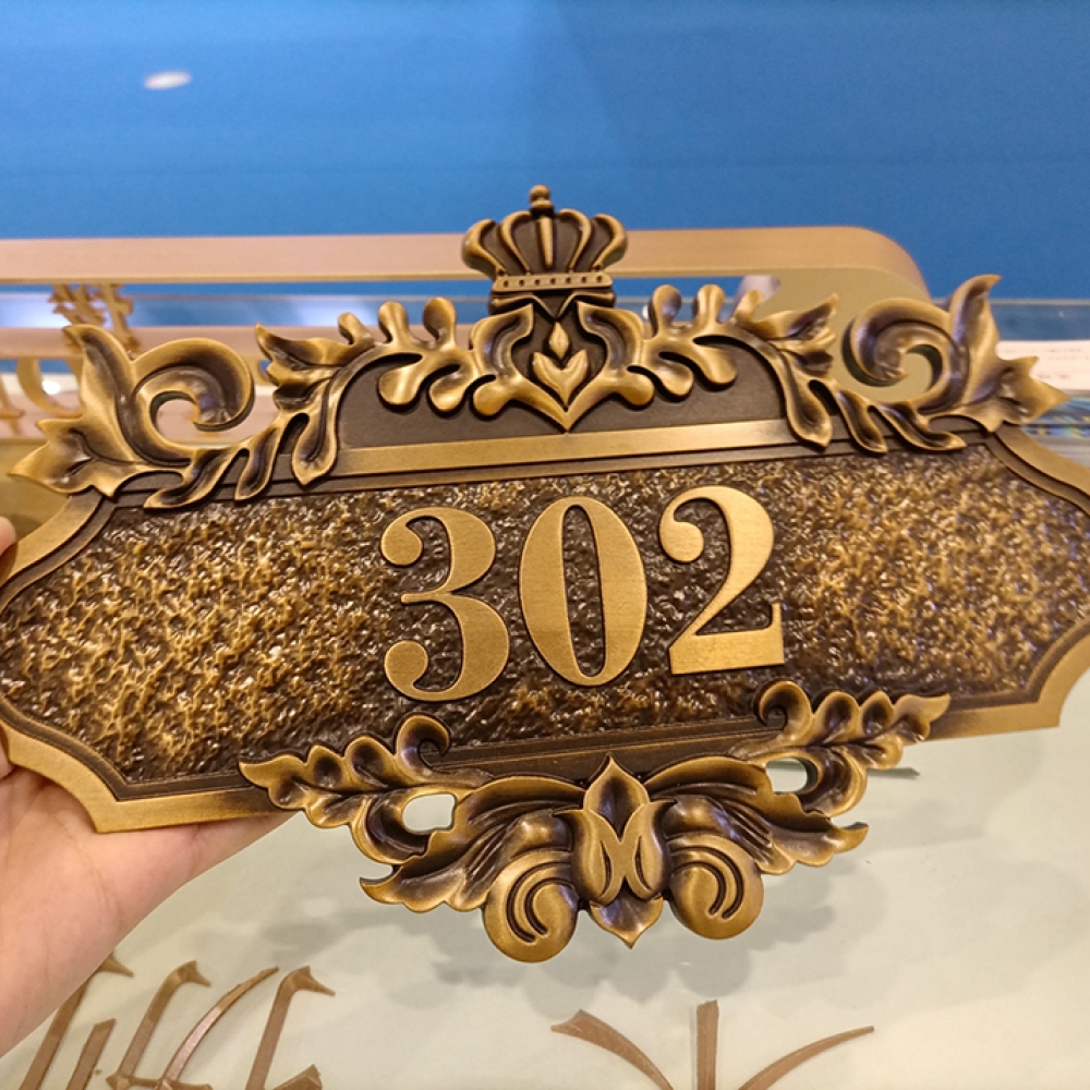 Geprägte antike Messingmetall-Signalzeichen Plaques