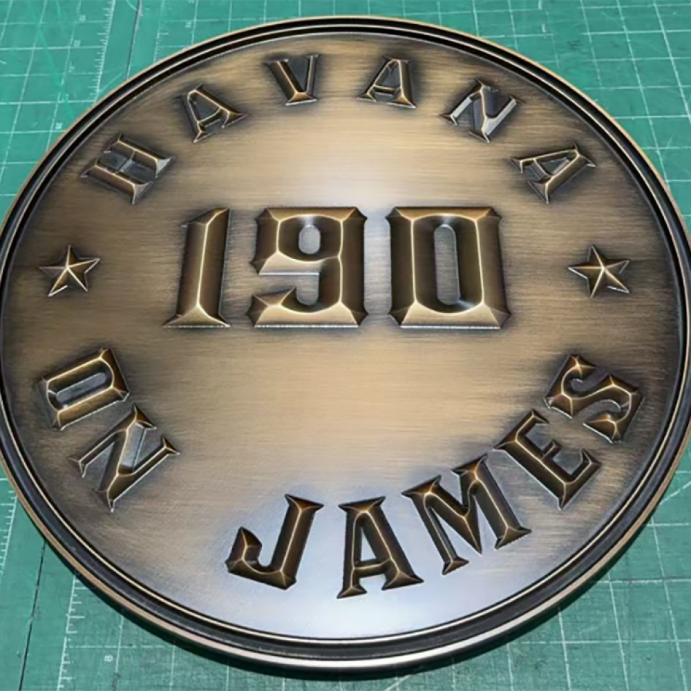 Geprägte antike Messingmetall-Signalzeichen Plaques