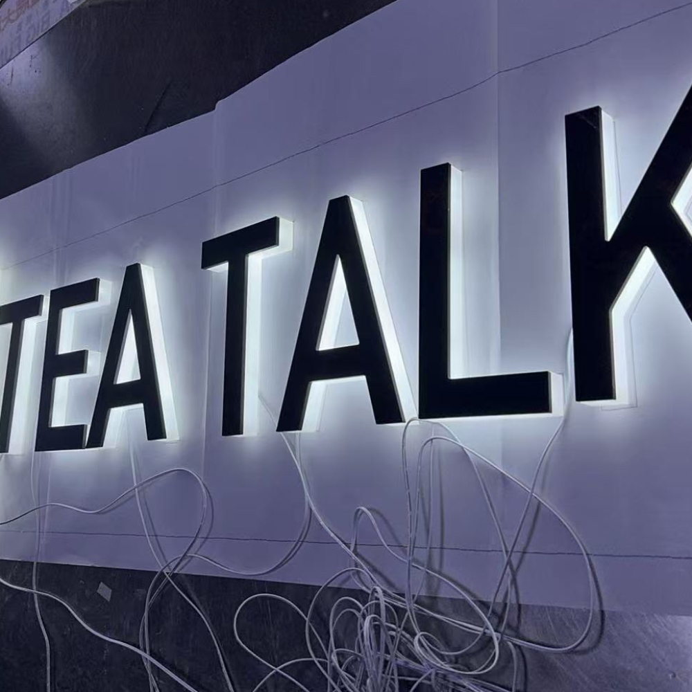 Boîte légère à thé + lettres acryliques à éclairage arrière