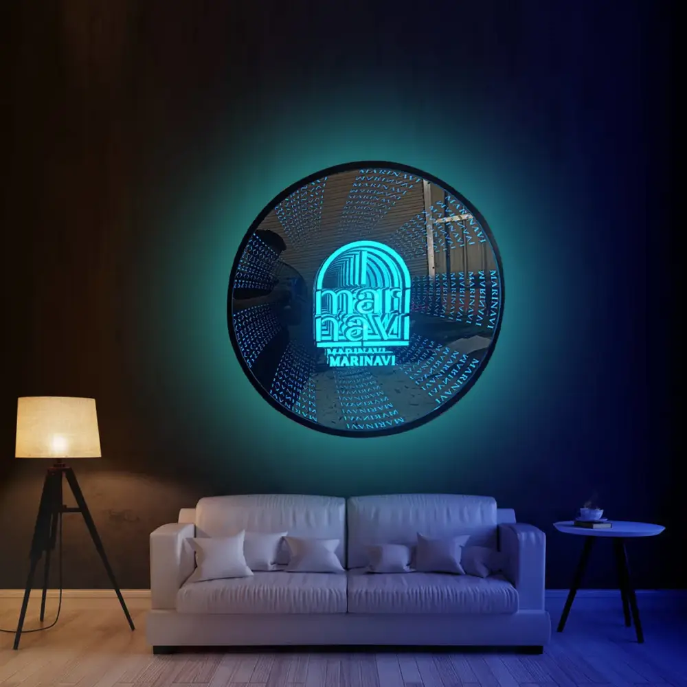 Unendlicher Spiegel -Effekt 3D -LED -Neonzeichen