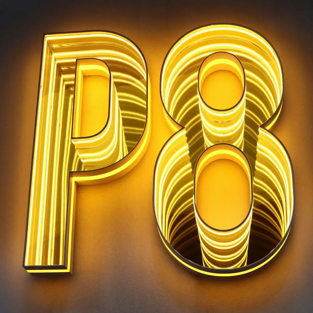 Unendlicher Spiegel -Effekt 3D -LED -Neonzeichen