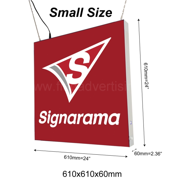 Haning dubbelzijdige LED SEG-lichtbox (610x610x60mm/915x915x60mm)