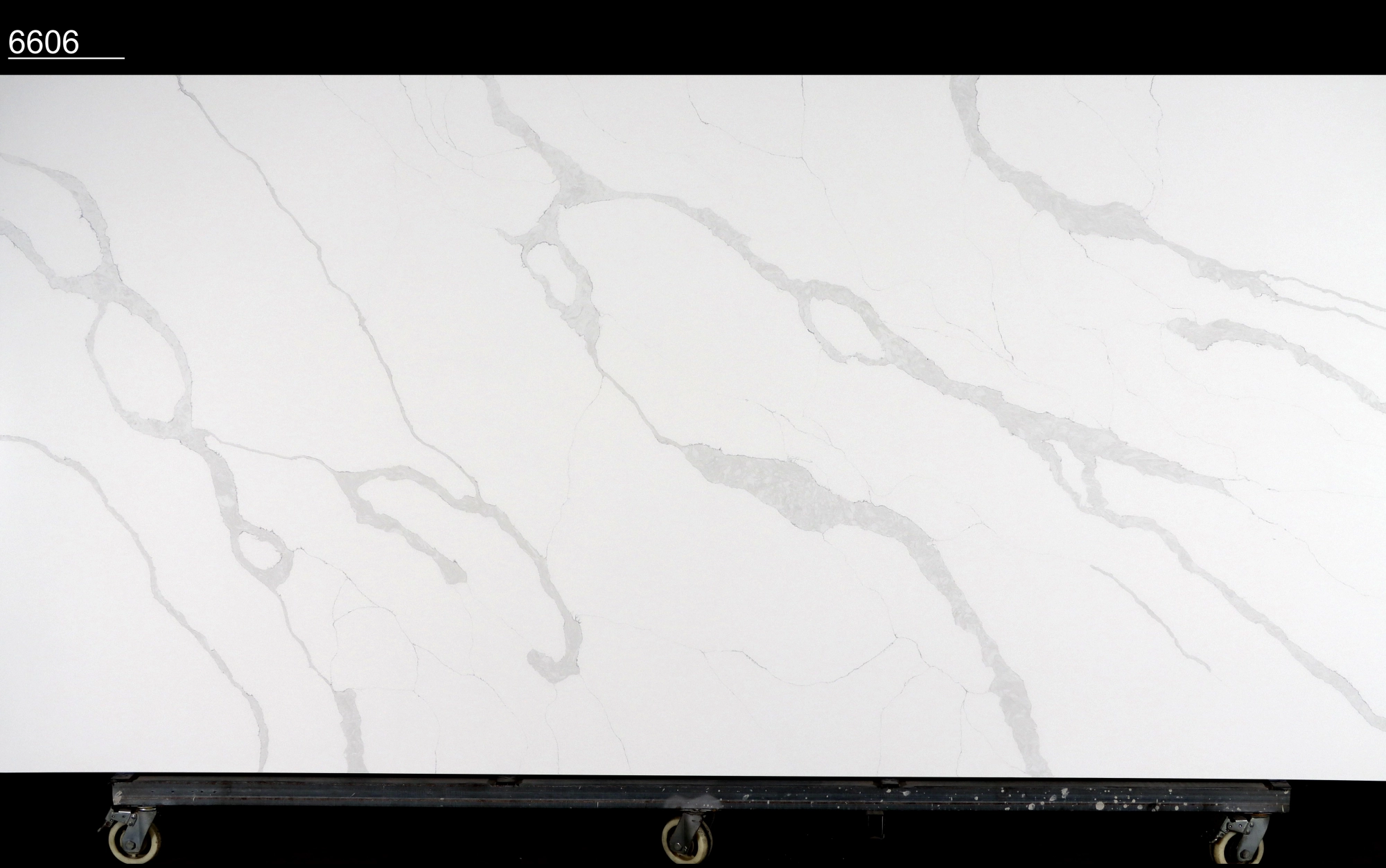 Calacatta White Quartz Slab GSQ 6606 |  Large Format for Kitchen Countertops & Vanity Tops