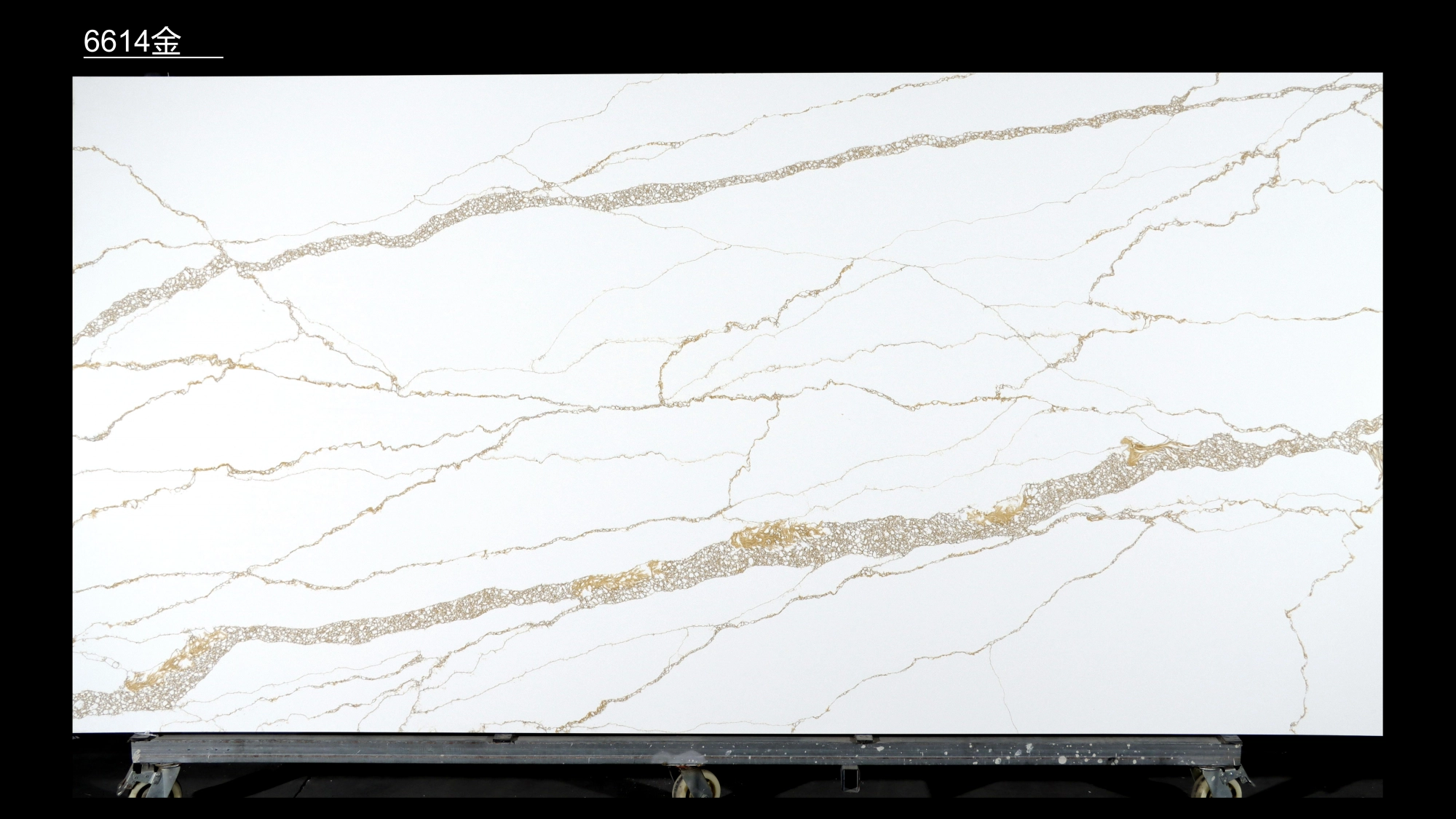 Calacatta White Quartz Slab GSQ 6614 | Large Format for Kitchen Countertops & Vanity Tops
