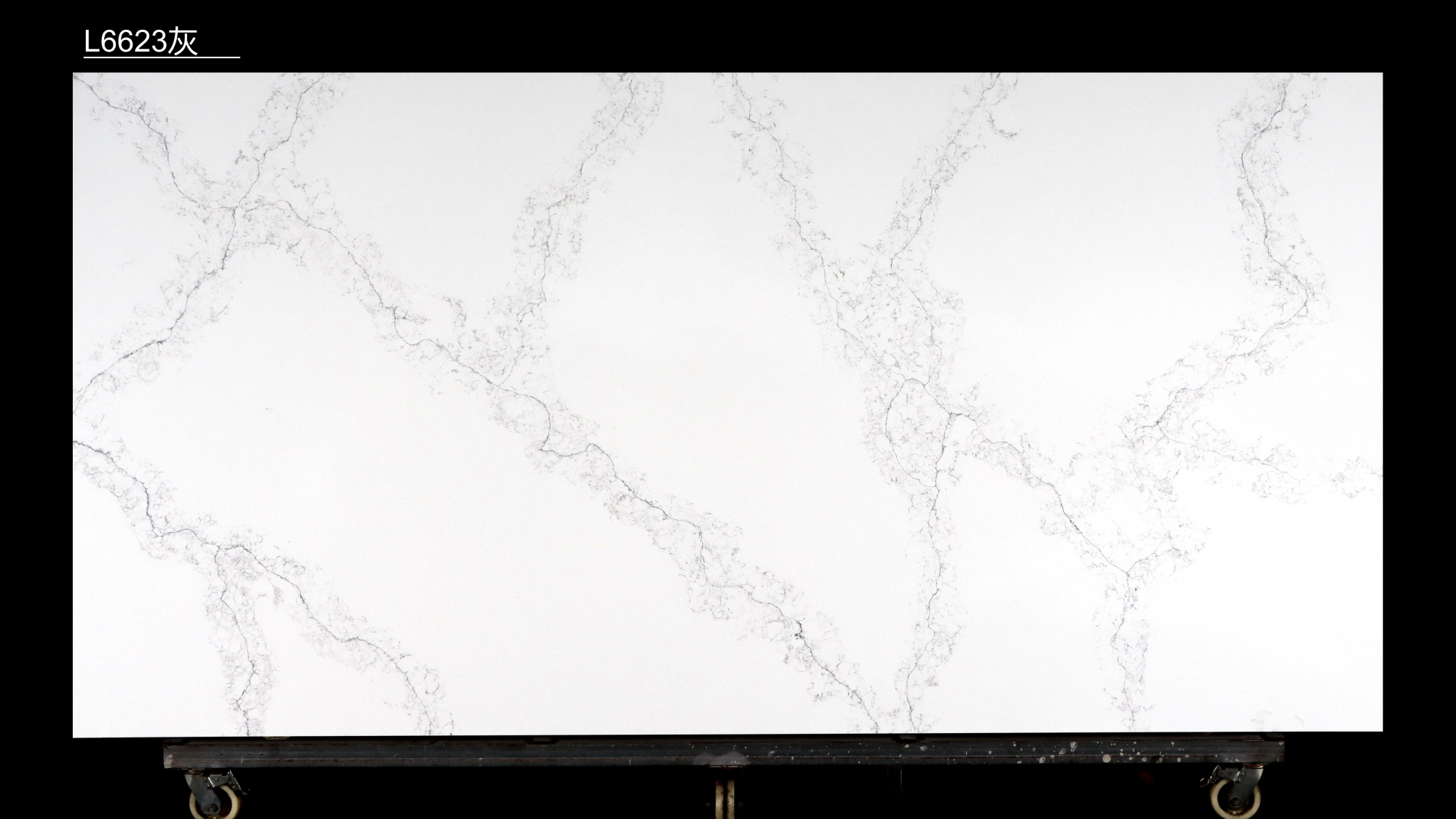 Calacatta White Quartz Slab GSQ 6623 grey |  Large Format for Kitchen Countertops & Vanity Tops