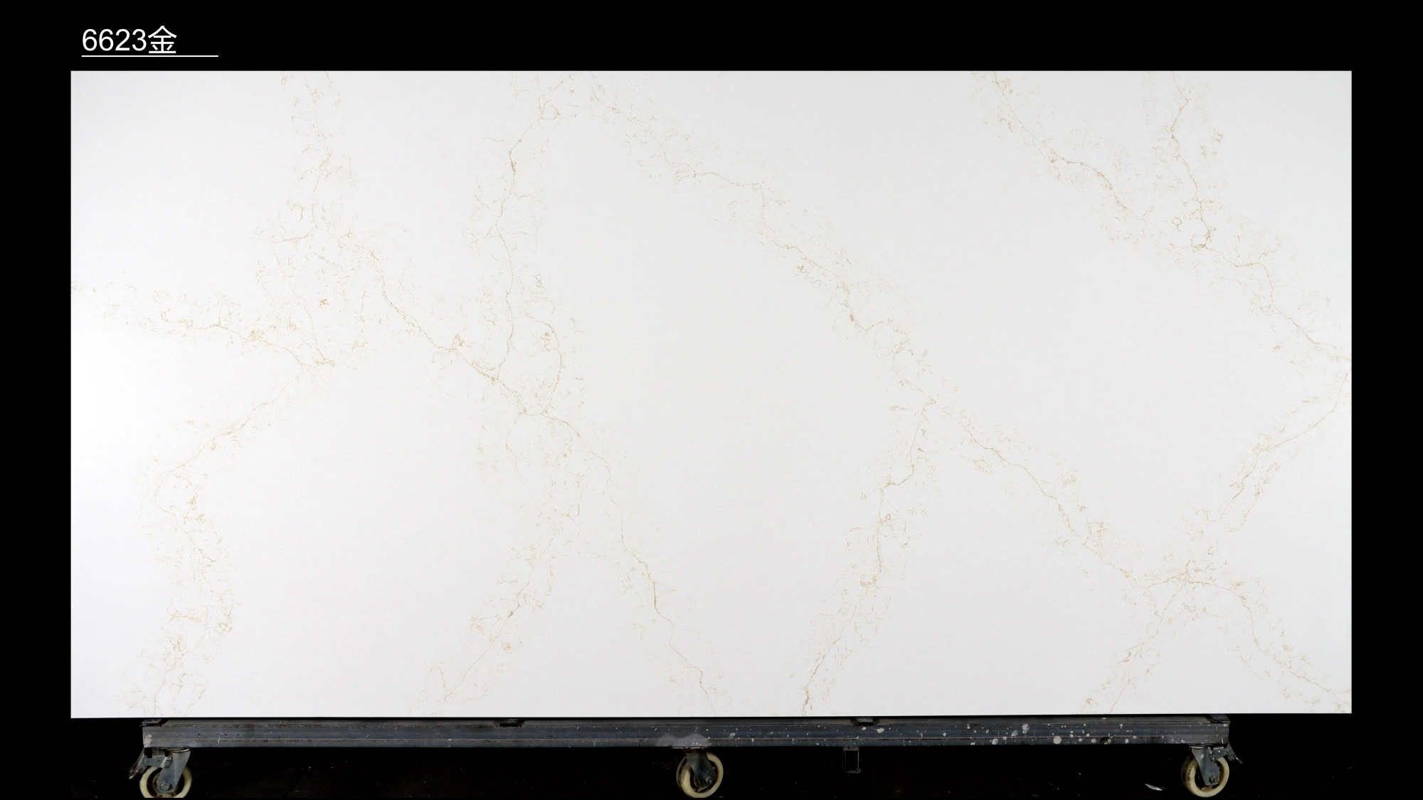 Calacatta White Quartz Slab GSQ 6623 gold |  Large Format for Kitchen Countertops & Vanity Tops