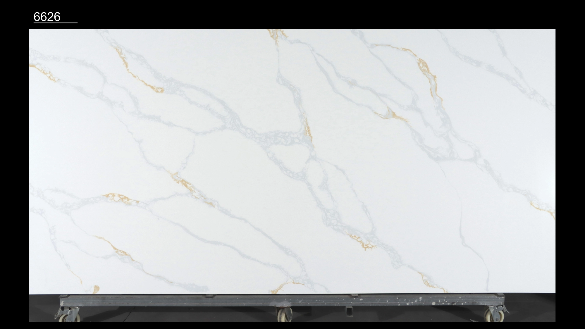 Calacatta White Quartz Slab GSQ 6626 |  Large Format for Kitchen Countertops & Vanity Tops