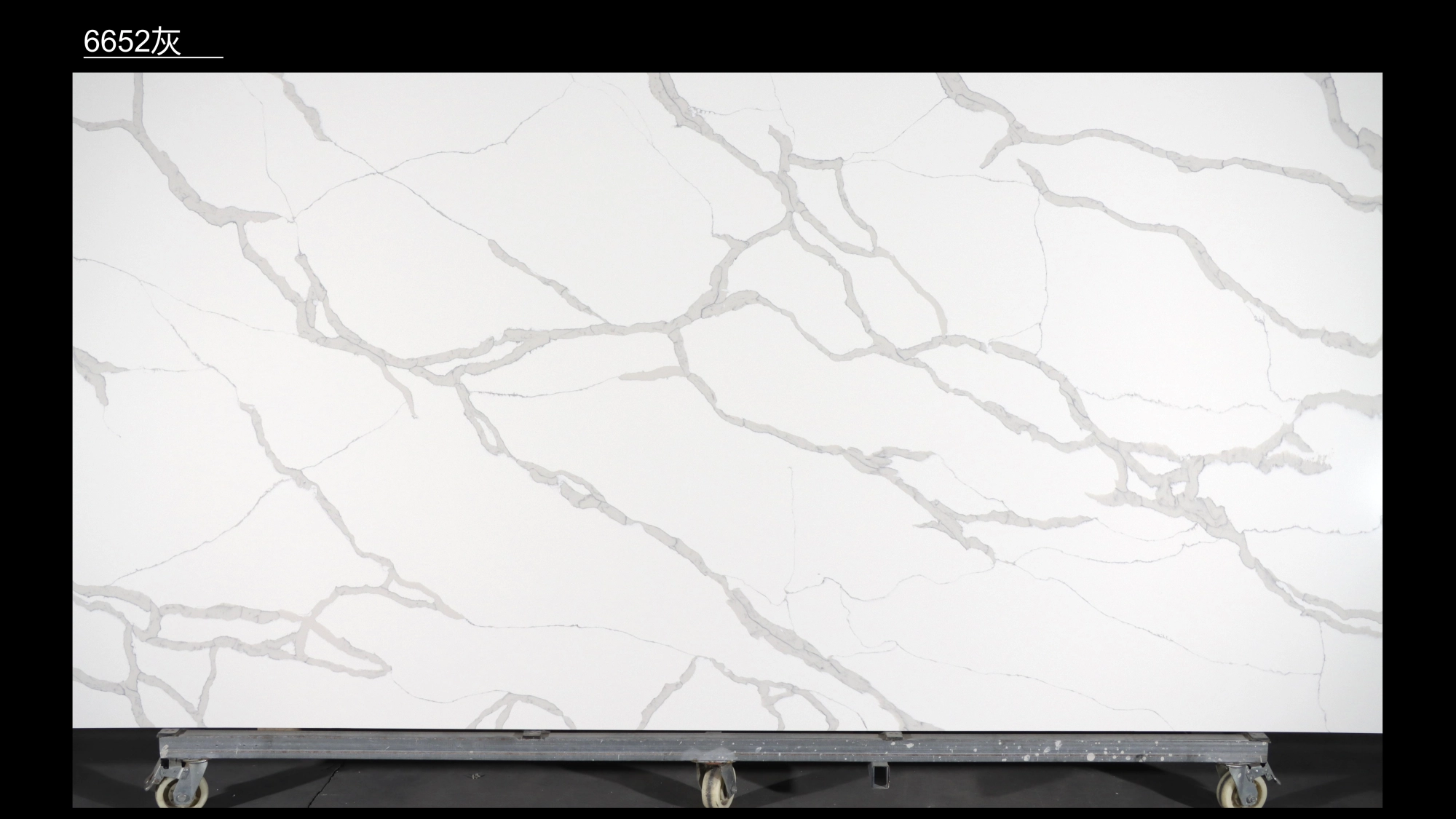 Calacatta Quartz Slab GSQ 6652 grey for Kitchen Countertops & Vanity Tops