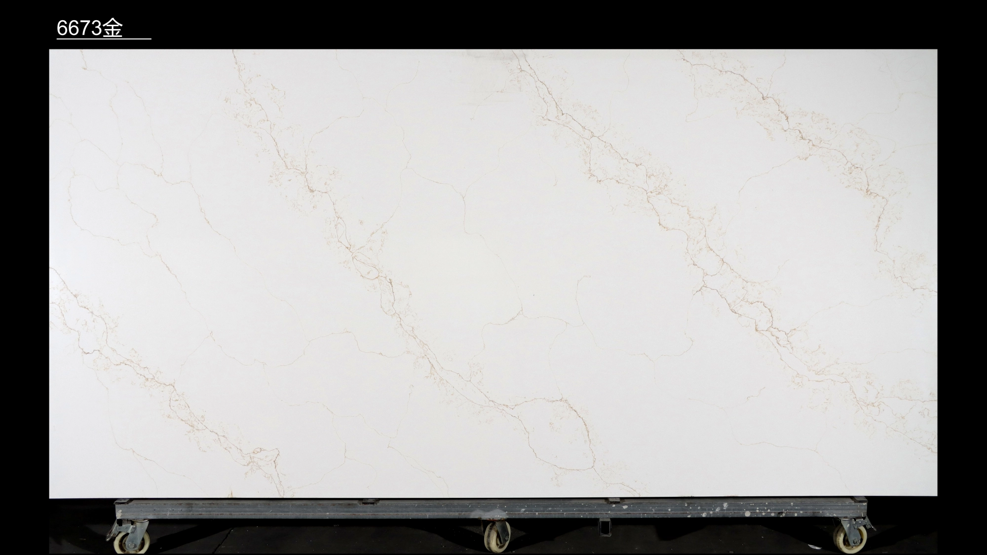 Calacatta Quartz Slab GSQ 6673 gold for Kitchen Countertops & Vanity Tops