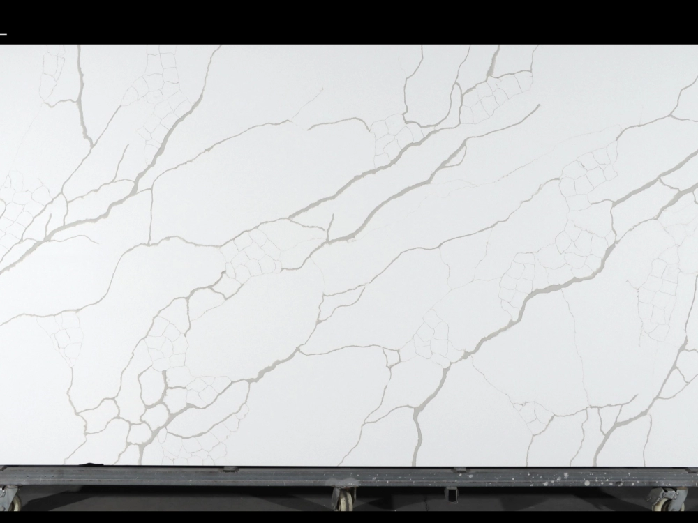 Calacatta White Quartz Slab GSQ 6601 |  Large Format for Kitchen Countertops & Vanity Tops