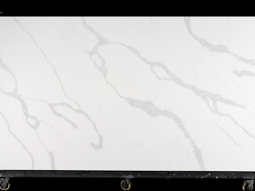 Calacatta White Quartz Slab GSQ 6606 |  Large Format for Kitchen Countertops & Vanity Tops
