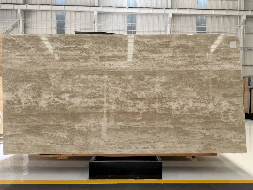 Beige Travertine Slab Wall Cladding, Flooring, Feature Walls, and High-End Interior Natural Stone