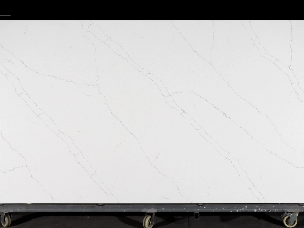 Calacatta White Quartz Slab GSQ 6617-2 |  Large Format for Kitchen Countertops & Vanity Tops