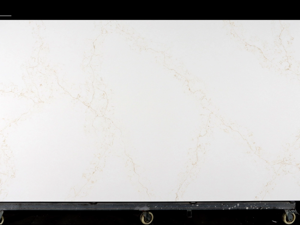 Calacatta White Quartz Slab GSQ 6623 gold |  Large Format for Kitchen Countertops & Vanity Tops