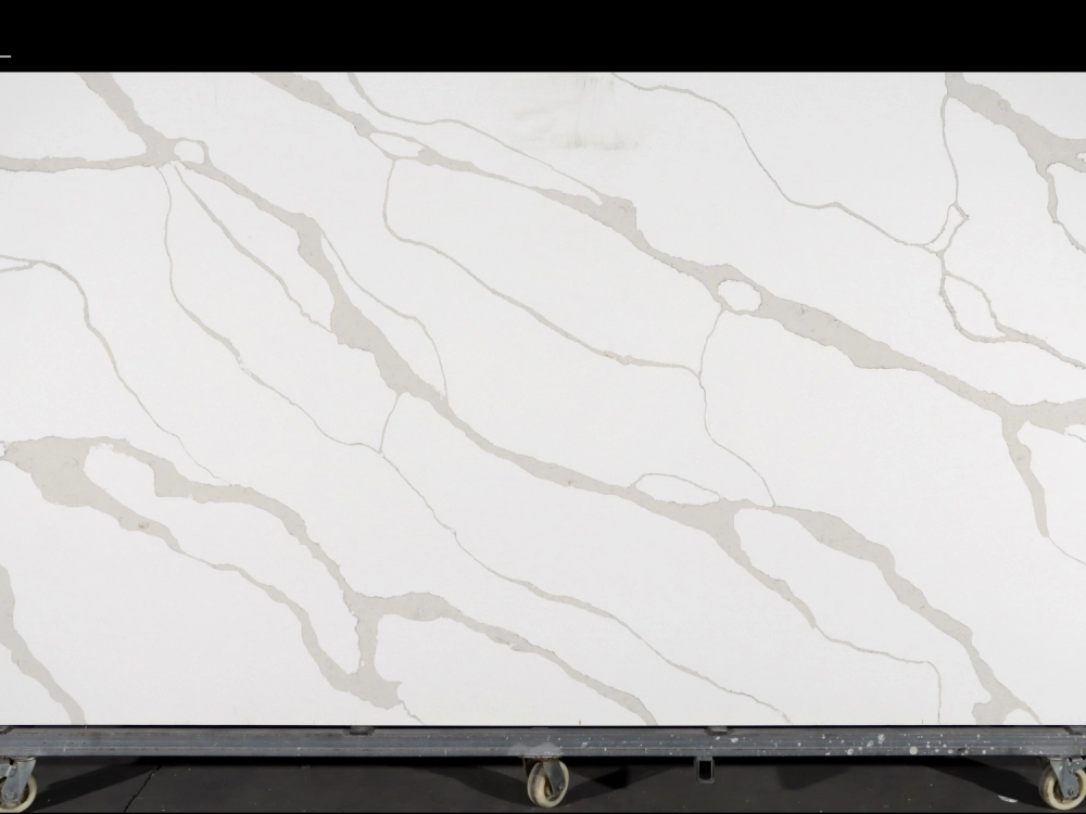 Calacatta White Quartz Slab GSQ 6629 |  Large Format for Kitchen Countertops & Vanity Tops