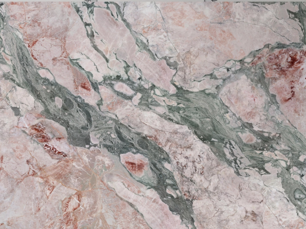 Piedra sinterizada HQL178 Season Pink Stone para interiores y exteriores.