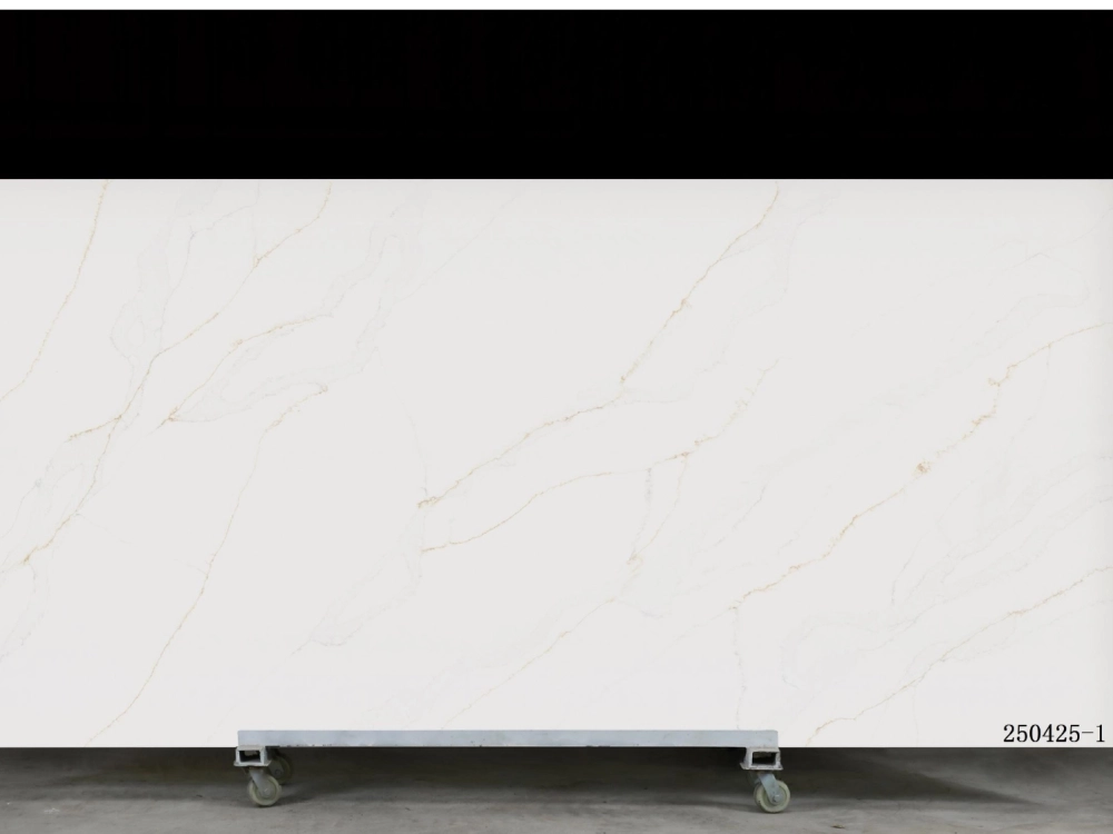 Calacatta Quartz Slab GSX 250425-1 for Kitchen Countertops & Vanity Tops