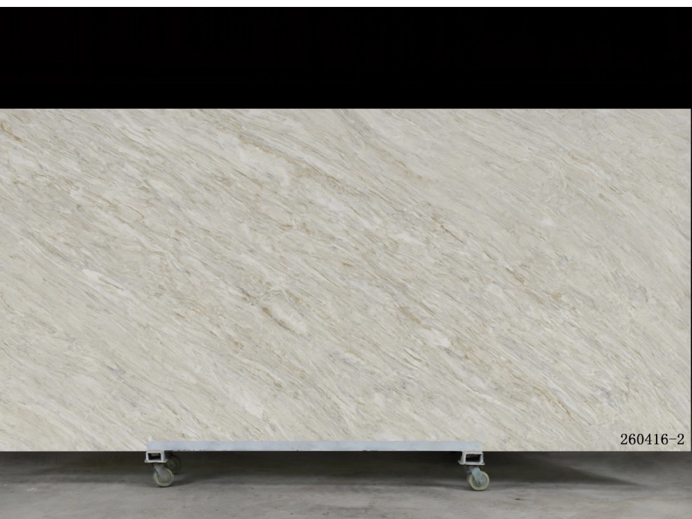 Dalle de quartz Calacatta GSX 260416-2 pour plans de travail de cuisine et plans de toilette
