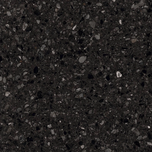 Deep Black Terrazzo Matte Rustic Ceramic Tile for Industrial Hotel & Courtyard Flooring
