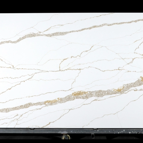 Dalle de quartz blanc Calacatta GSQ 6614 | Grand format pour plans de travail de cuisine et plans de toilette