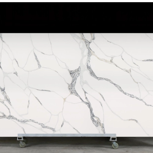 Calacatta Quartz Slab GSX 250606-6 for Kitchen Countertops & Vanity Tops