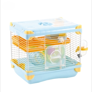 Large plastic metal luxury wire hamster box cage house with 2 layers pet hamster travel carrier castle cages