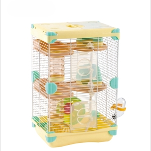 Large plastic metal luxury wire hamster box cage house with 3 layers pet hamster travel carrier castle cages