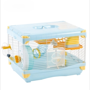 Large plastic metal luxury wire hamster box cage house with 2 layers pet hamster travel carrier castle cages