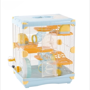 Large plastic metal luxury wire hamster box cage house with 3 layers pet hamster travel carrier castle cages
