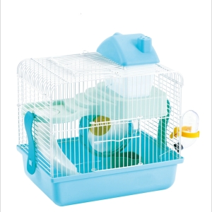 Medium Double Layers Wire Hamster Cage With House Wheel Slide For Hamster Mouse