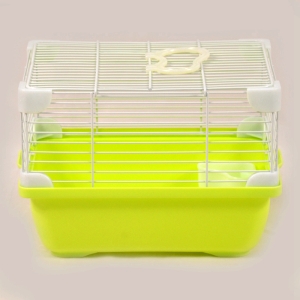 Simple Wire Hamster Cage Carrier For Small Animal Guinea Pig With Feeder