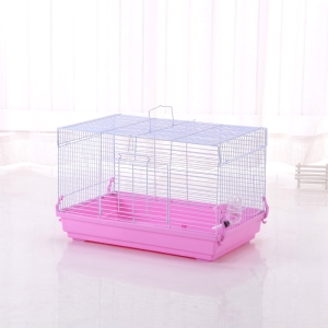 Delicate Wire Pet Travel Cage Transport Carrier With Wheels For Hamster Guinea Pig