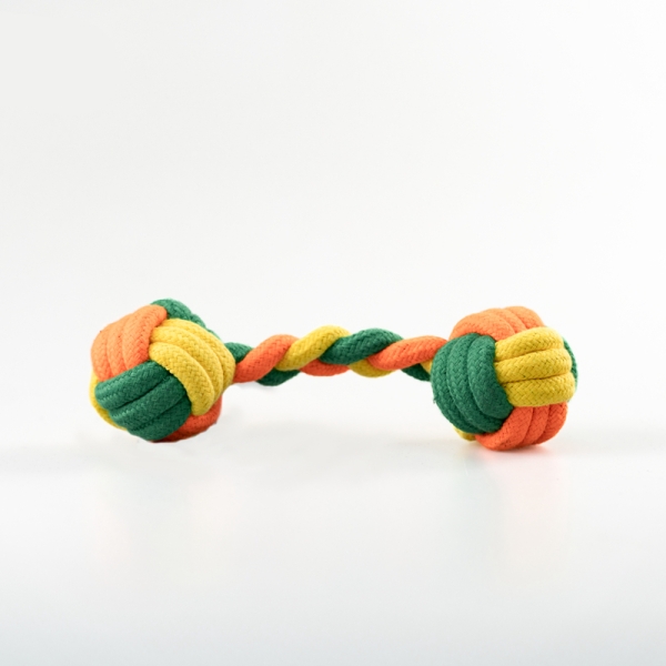 Jouet pour animaux de compagnie en corde de coton double, jouet de soulagement résistant aux morsures