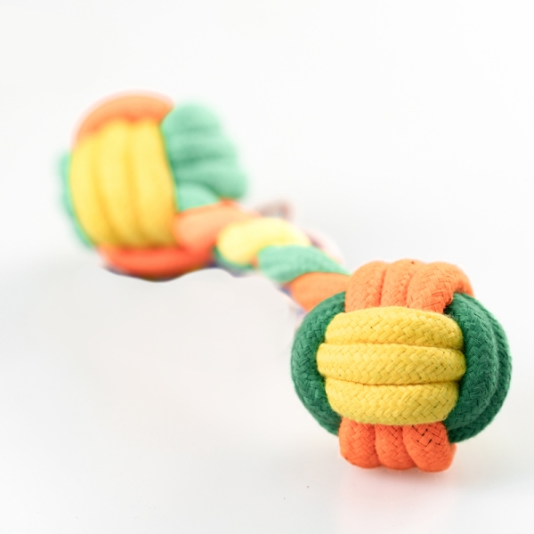 Jouet pour animaux de compagnie en corde de coton double, jouet de soulagement résistant aux morsures