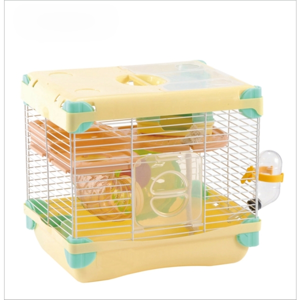Large plastic metal luxury wire hamster box cage house with 2 layers pet hamster travel carrier castle cages