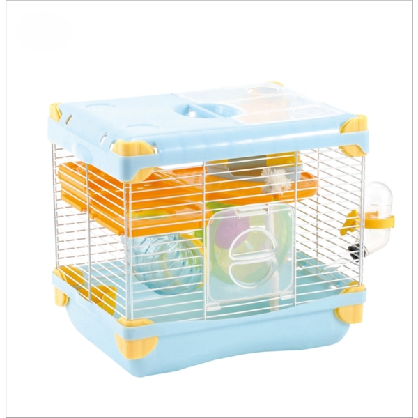 Large plastic metal luxury wire hamster box cage house with 2 layers pet hamster travel carrier castle cages