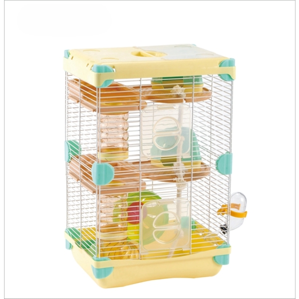 Jaula grande de plástico de metal de lujo para hámster, jaula de alambre con 3 capas, jaula de viaje para hámster