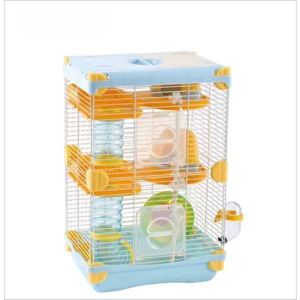 Jaula grande de plástico de metal de lujo para hámster, jaula de alambre con 3 capas, jaula de viaje para hámster