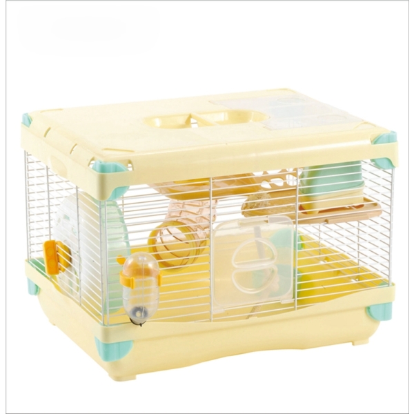 Large plastic metal luxury wire hamster box cage house with 2 layers pet hamster travel carrier castle cages